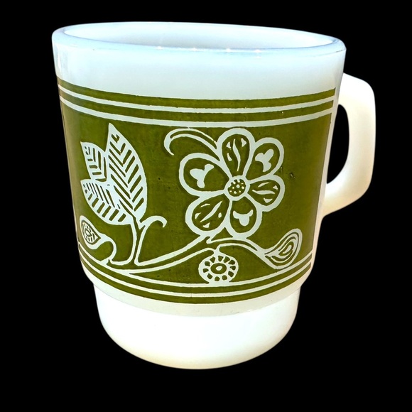 FIRE KING FLOWER DAISY LITHOGRAPH MUG - Picture 1 of 4